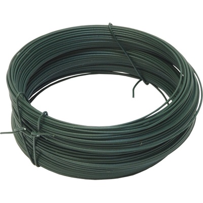 TOPTRADE drôt viazací, poplastovaný, zelený, O 0,8 mm / 100 m