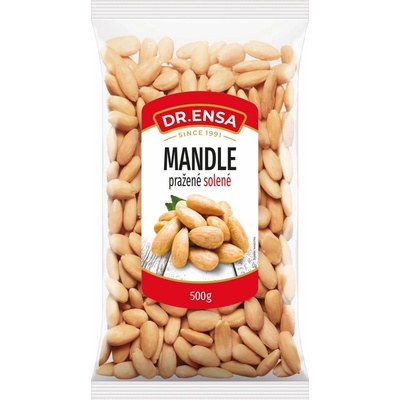 Mandle blanšírované pražené solené 500 g Dr.Ensa