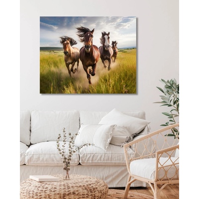ZUTY Obrazy na stenu - Bežiace hrdzavé kone Rámovanie: vypnuté plátno na rám, Rozmer: 40x50 cm