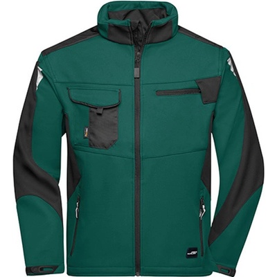 James & Nicholson pánská softshellová bunda J N844 Dark Green