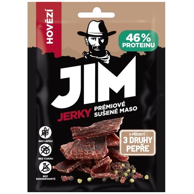 Jim Jerky Jerky hovězí 3 pepře 23g