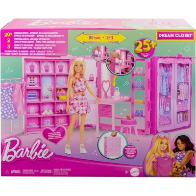 Barbie Mattel Šatník snů v pastelových farbách s panenkou oblečky a doplnky HXD58