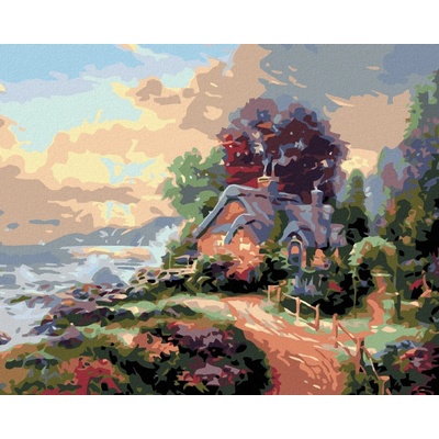 zuty Malování podle čísel Chaloupka v zahradě na pobřeží 100 x 80 cm vypnuté plátno na rám 8596530023951