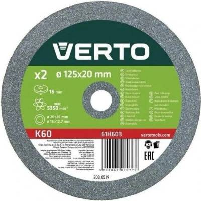 Verto Kotouče na stolní brusku 125 x 20 / 16 / 12,7 x 16 mm 61H603