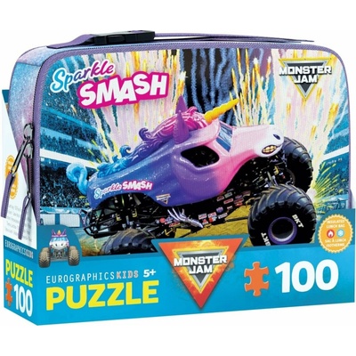 EUROGRAPHICS ve svačinovém boxu Sparkle Smash Monster Jam 100 dílků