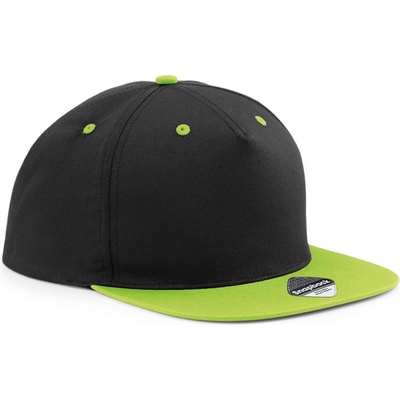 Beechfield B 610C Snapback 5 panelová COT53610Cd8299-black/lime Černá/lime zelená