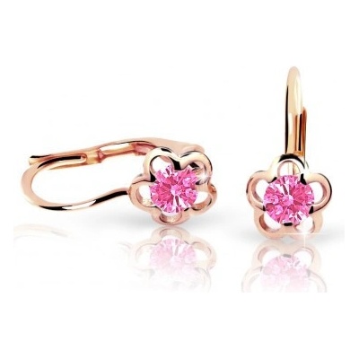 Cutie Jewellery detské naušnice zlaté kvetinky C1945R-KL Pink
