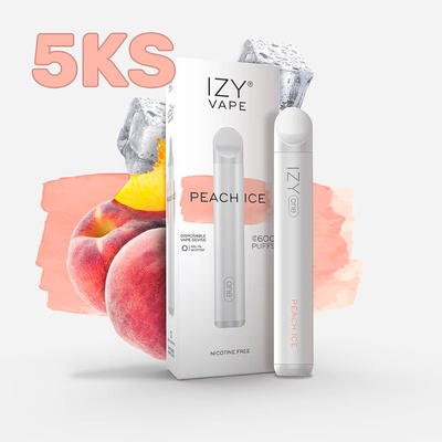 Izy Vape One Peach Ice 0 mg 600 potáhnutí 5 ks