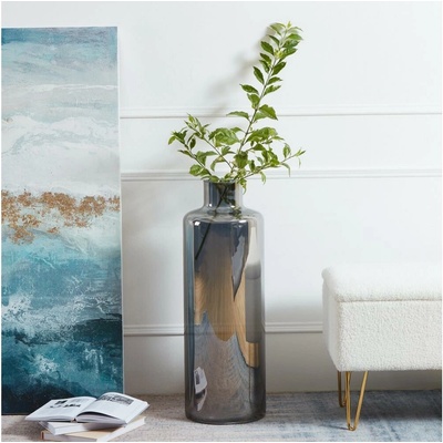 | Eglo 421381 - Sklenená váza NABAS 73x25 cm čierna/dymová | 421381