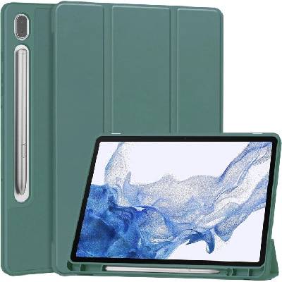 Vsechnonamobil 62820 LEATHER Zaklápěcí obal pro Samsung Galaxy Tab S9 tmavě zelený