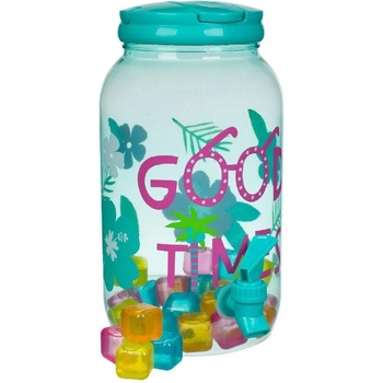 3, 8 литра пластмасов диспенсър с дръжка, канелка и 24 охлаждащи кубчета