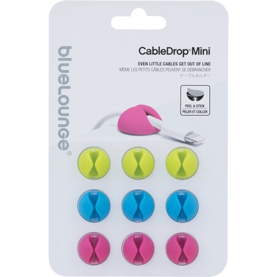 Bluelounge Държачи за кабели Cable Drop Mini яркооцветени 9 бр (cdm-br)