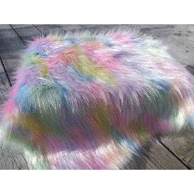 Umelá kožušina, viacfarebná, JEDNOROŽEC, 45 mm vlas vzorka kožušiny: 10 x 10 cm