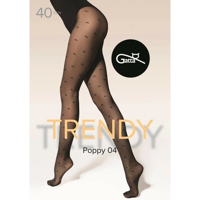 Gatta Vzorované silonky Poppy 04 40 DEN Černá