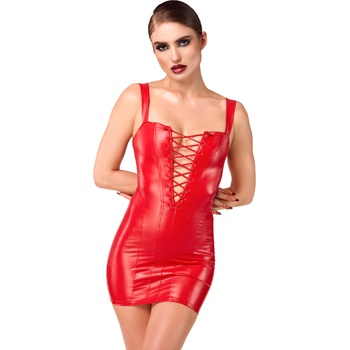 Noir Handmade F364 Bombshell Lace-Up Mini Dress Red XXXL