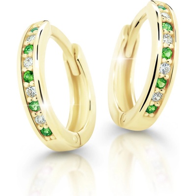 Cutie Jewellery zlaté detské náušnice krúžky C3342Z-Green