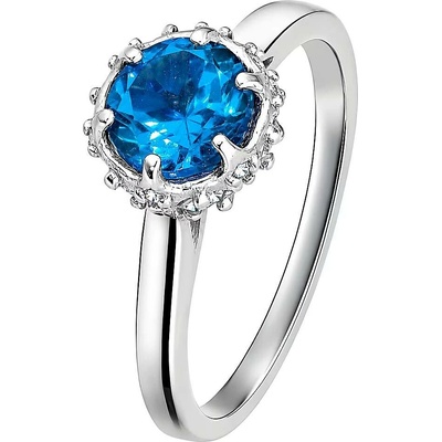 Zlaton Prsten bílé zlato topaz s diamanty 000102703236