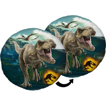 Jerry Fabrics Tvarovaný mikroplyšový vankúš Jurský svet Dominion priemer 40