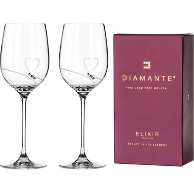 Diamante poháre na biele víno Romance se Swarovski kamienkami 2 x 330 ml