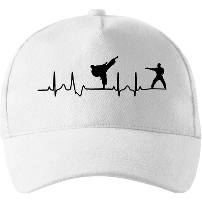 Karate EKG so zahnutým šiltom a látkovou sponou Biela