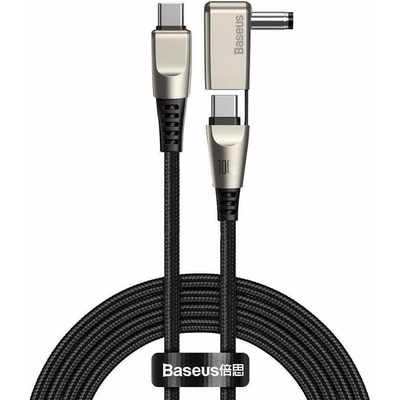 Baseus Flash Series 2-in-1 USB-C & DC (5.5 x 2.5mm) 100W Cable (CA1T2-D01) - USB-C кабел с допълнителен адаптер за лаптопи и бързо зареждане на устройства с USB-C порт (200 см) (чере