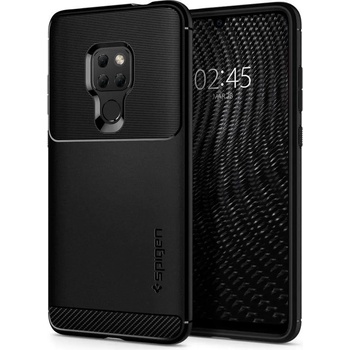 Spigen Rugged Armor Case - тънък качествен силиконов (TPU) калъф за Huawei Mate 20 (черен-мат)