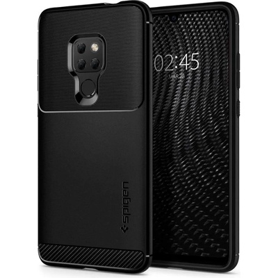 Spigen Rugged Armor Case - тънък качествен силиконов (TPU) калъф за Huawei Mate 20 (черен-мат)