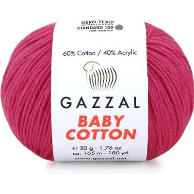 Gazzal Příze Baby cotton 3415 pivoňková