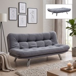 TopMebel Тапициран троен разтегателен диван-легло Hippo TopMebel в сив цвят 180x87x85cm
