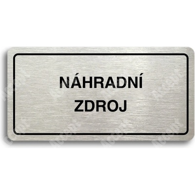 ACCEPT Piktogram NÁHRADNÍ ZDROJ - stříbrná tabulka - černý tisk