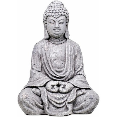 Nefertitis Buddha meditující 33 cm velká soška šedé barvy - cca 33 cm