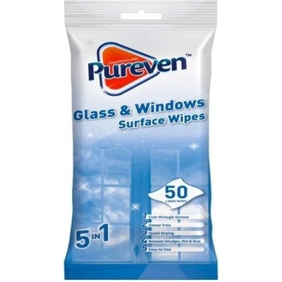 Pureven Glass&Windows čistiace obrúsky na okná, sklá 50 ks