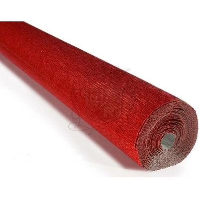 Italský krepový papír Cartotecnica Rossi 180g (50 x 250cm) metalická-červená 803