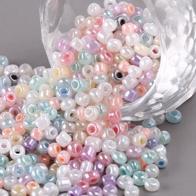 Skleněný rokajl - 8/0 - 3 mm - pastelový mix - 1 g – Zboží Dáma