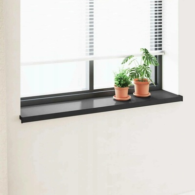 VidaXL Parapet okenní černý s kresbou dřeva 120 x 30 x 4,5 cm PVC
