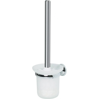Spirella WC nástěnná štětka CAMPAGNE s bílou skleněnou nádobou chrom 10 13009
