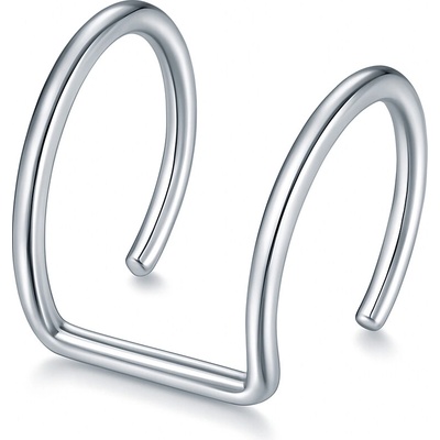 SARINES Minimalistický stříbrný ear cuff z chirurgické oceli S1103