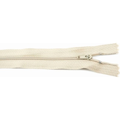 Nedeliteľný jemný plastový špirálový zips (veľkosť číslo 3) rôzne farby - dĺžka 12 cm - 60 cm 12 cm Ťavie Béžová