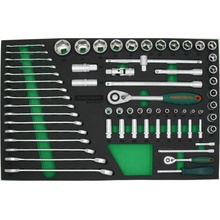 JONNESWAY S04H42165SV 1/4" a 1/2", 6hranné hlavice, s příslušenstvím