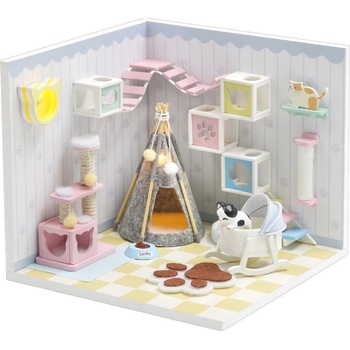 Dvěděti miniatura domečku Domov kočičky Mňau