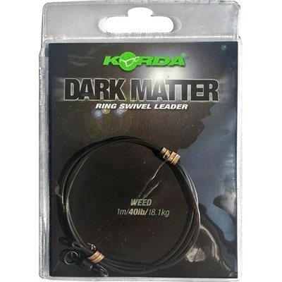 Korda Koncová Montáž Dark Matter Leader vel.8 Ring Swivel 40lb 1m Weedy Green