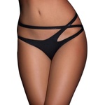Queen Lingerie Crossed Double Strap Panties Black L/XL