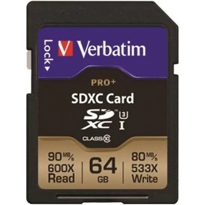 Verbatim Pro+ SDXC 64GB Class 10 49197/MVS64GPP