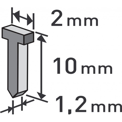 EXTOL PREMIUM hřebíky, 1000ks, 10mm, 2,0x0,52x1,2mm, 8852403
