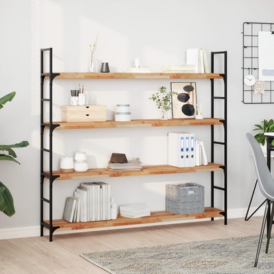 vidaXL Плаващи рафтове, 4 бр. , 120x20x4 см, маслено обработени, масивна дървесина, акация (3279594)