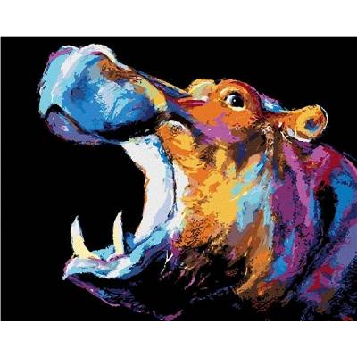zuty Malování Podle Čísel Barevný Hroch Ii 40 x 50 Cm Plátno Rám
