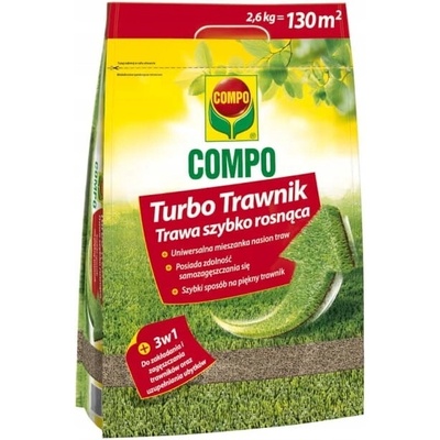 Turbo Trávnik trávna zmes 2,6 kg COMPO rastúca, samozahusťujúca
