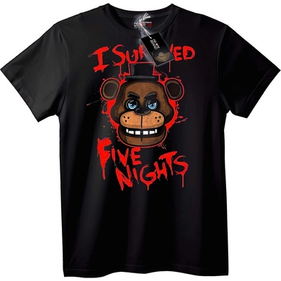 NOONEBRAND Тениска Оцелях от Five Nights Freddy - XS, Black
