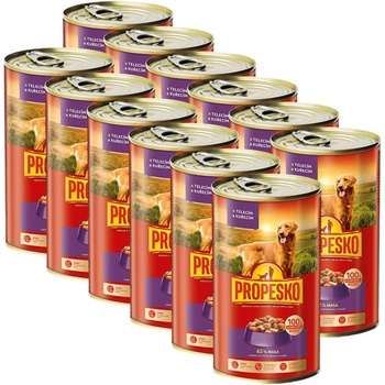 Propesko Dog Консерва с телешко и пилешко в сос 12 x 1240 г