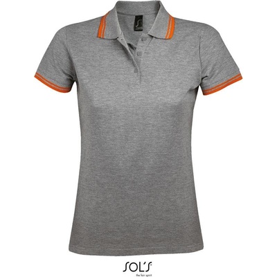 SOL'S Pasadena Women Dámske polo sivá mel. oranžová